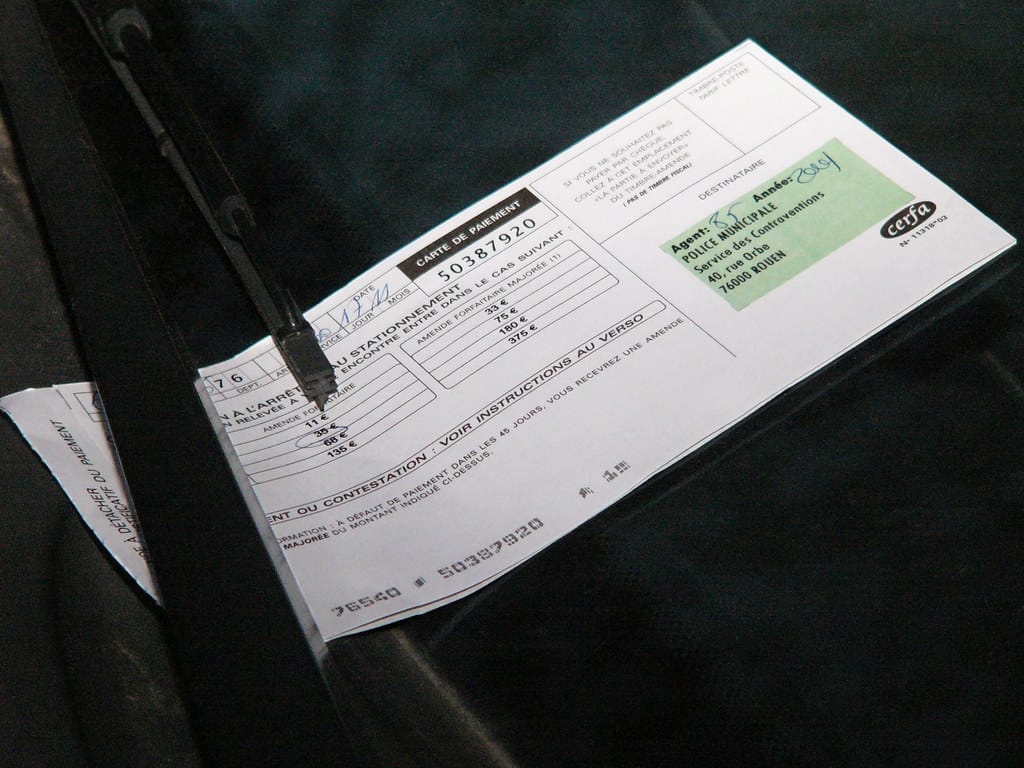 Image illustrant une contravention